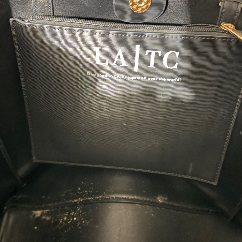 LATC Cha Cha Cha Nel Black Tote Bag with Snake Design - Picture 2 of 2